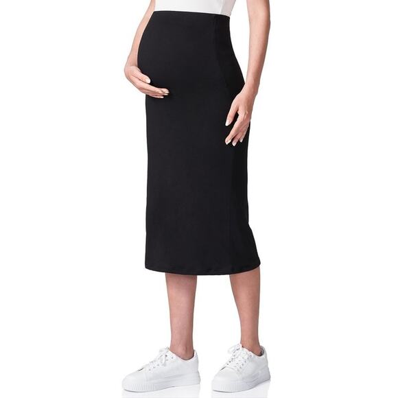 poshdivah maternity black pencil skirt size M - Picture 1 of 4